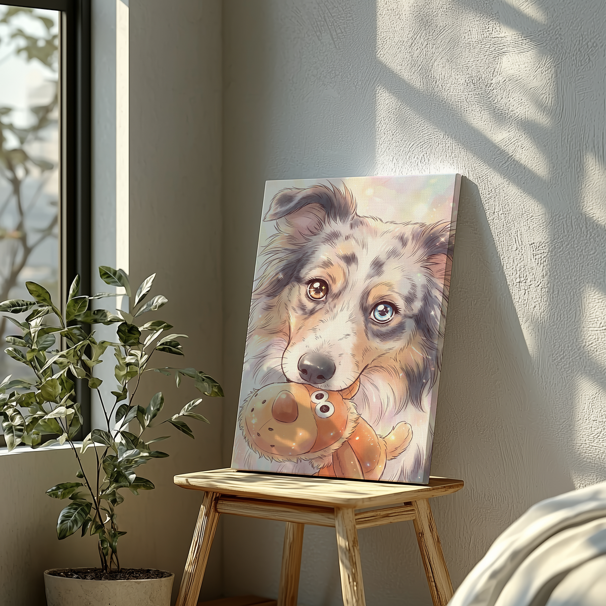 Tierleinwand im Classic-Anime-Stil: Dein Liebling als Anime-Kunstwerk