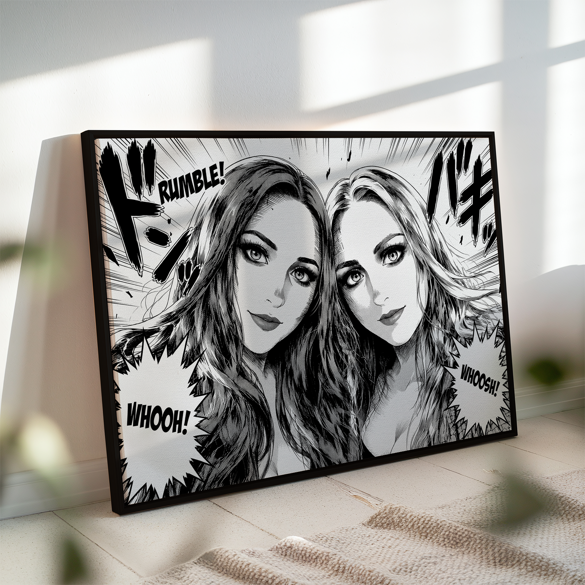 Manga-Leinwand: Ein Lieblingsmoment als Manga (Querformat)