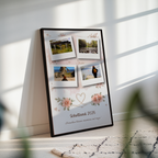 Personalisierte Fotoleinwand – Romantische Polaroid-Collage mit 4 Fotos